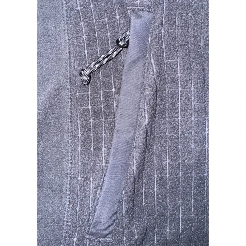 LL Bean Mens Quarter Zip Grid Fleece Pullover Black‎ Textured Jacket 1333